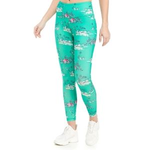 Crown & Ivy Womens Green Tropical Leggings (S)